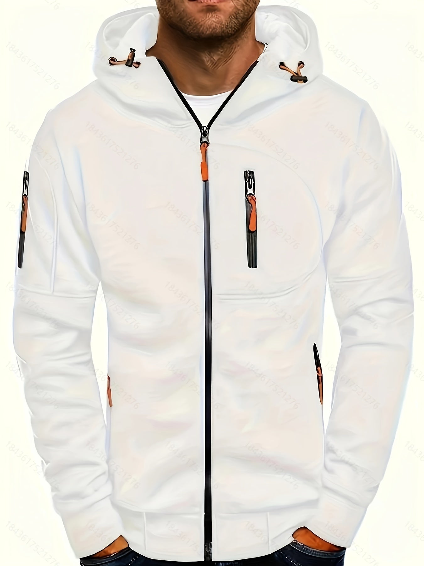 Gian | Men's hooded full-zip sports jacket - Casual full-zip hoodie