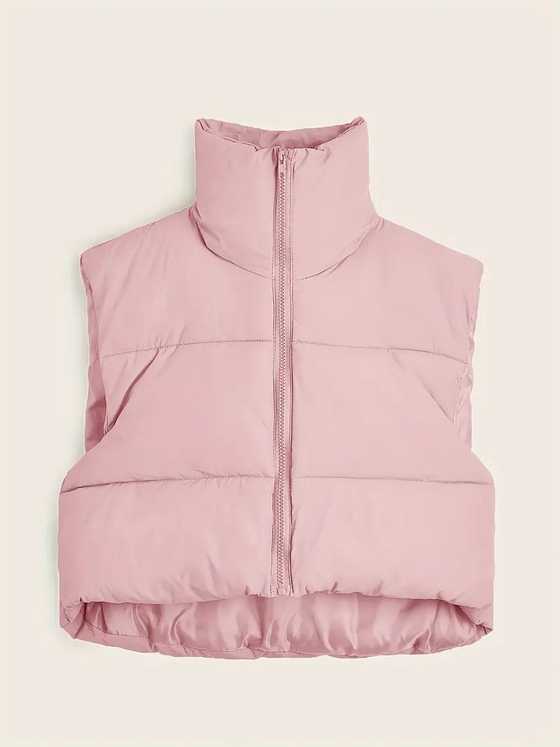 Adelheid | Vrouwen Lichtgewicht Mouwloos Thermisch Vest - Zip-up, Effen, Herfst/Winter Laag