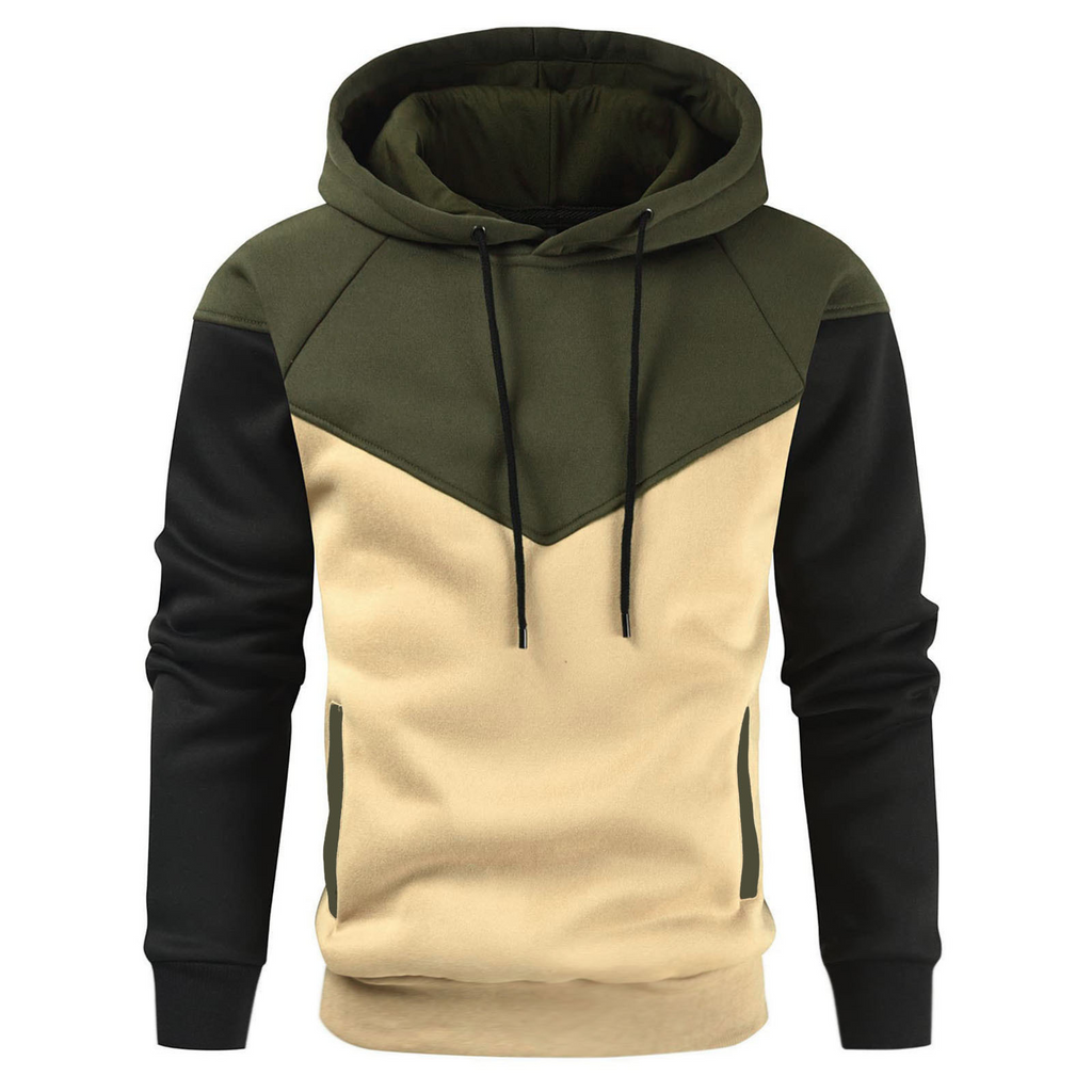 Gunther | Kleurblok Hoodie voor Heren - Stijlvol Casual Sweatshirt met Gedurfd Ontwerp