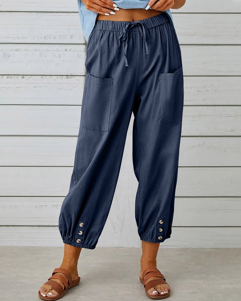Zyrina | Comfortabele broek voor dames – Moderne casual broek met trekkoord