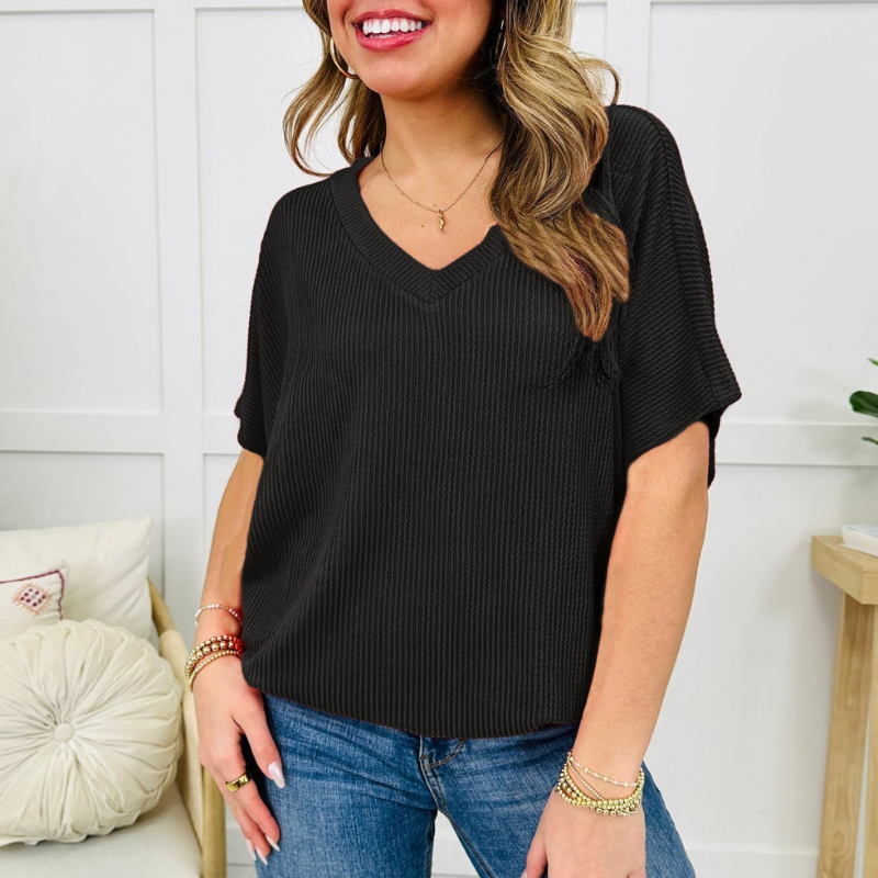 Kyrelia | Casual batwing-top voor dames – Elegante blouse met V-hals en losse pasvorm
