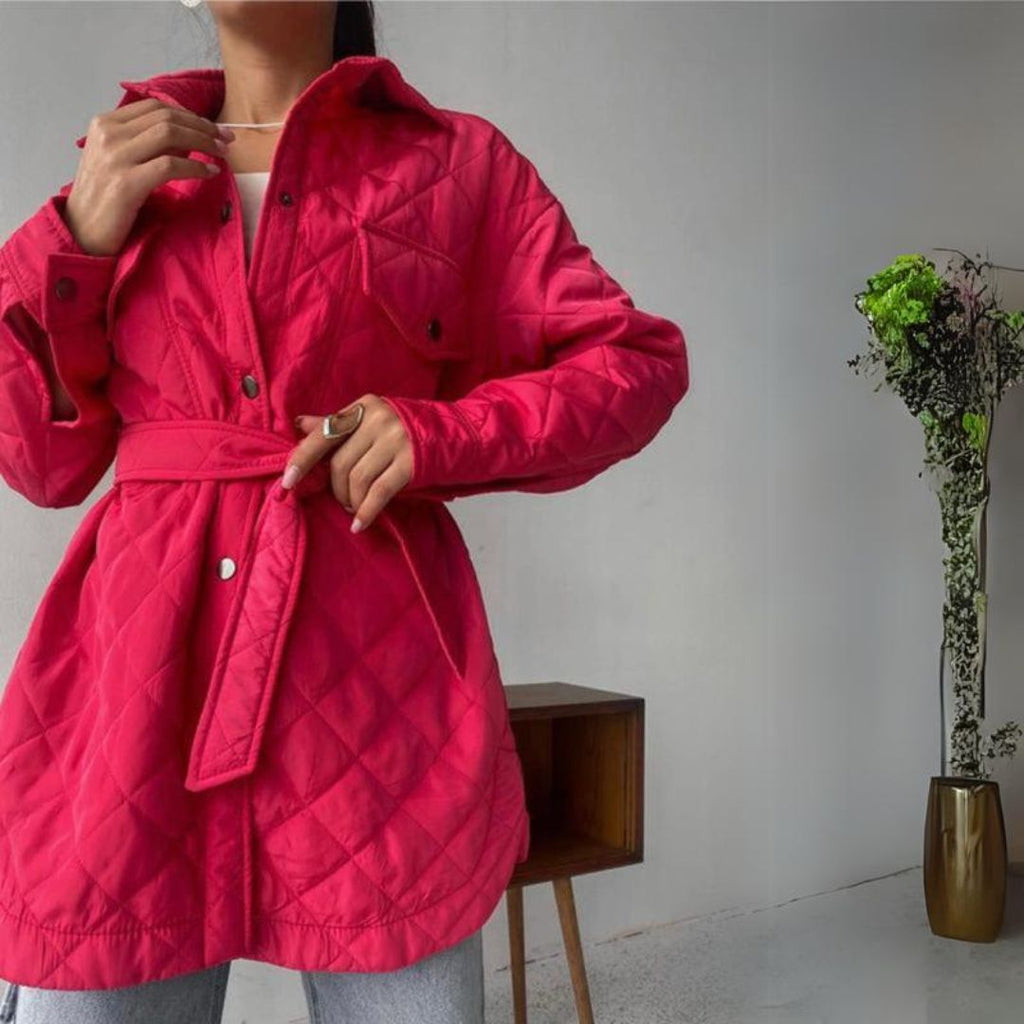 Lilibeth | Klassieke gewatteerde oversized jas voor dames - knoopsluiting, warme winterkleding