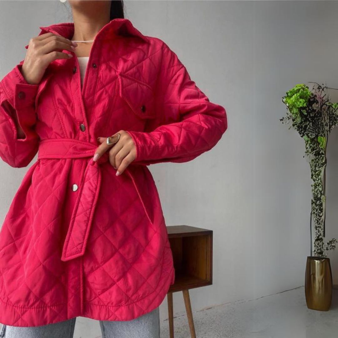 Lilibeth | Klassieke gewatteerde oversized jas voor dames - knoopsluiting, warme winterkleding