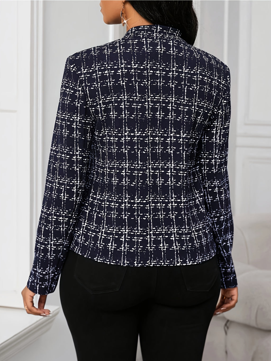 Elsinore | Lichtgewicht geruite damesjas – pied-de-poule-patroon, casual stijlvolle bovenkleding