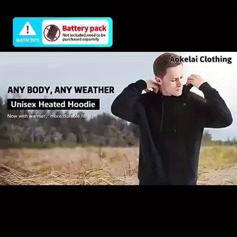 Alexis | Verwarmde Hoodie met 7 verwarmingszones - Snel opladen via USB, slimme temperatuurregeling, kangoeroezak
