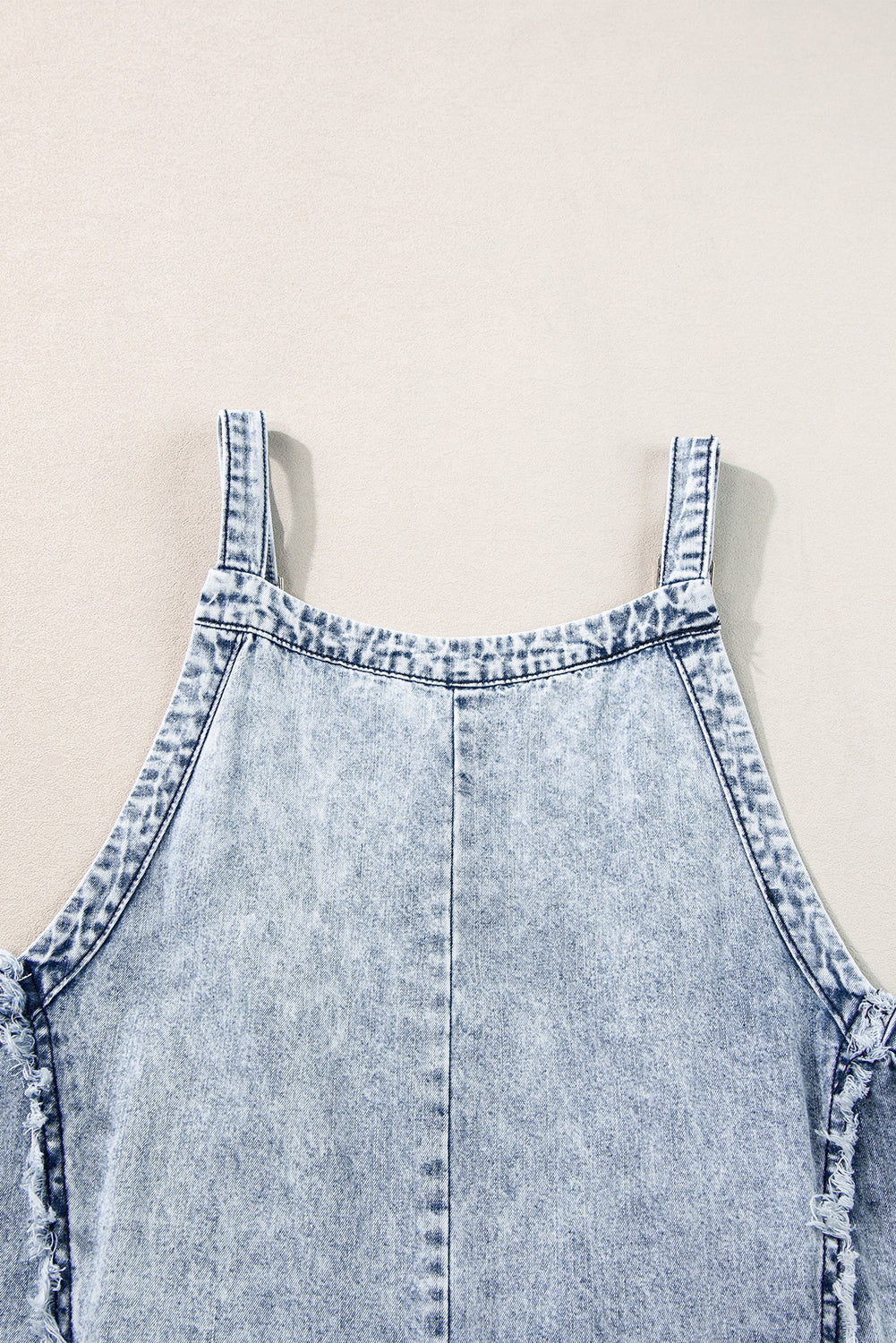 Tovah | Lichtgewassen denim jumpsuit met wijde pijpen voor dames – mouwloos, casual overall