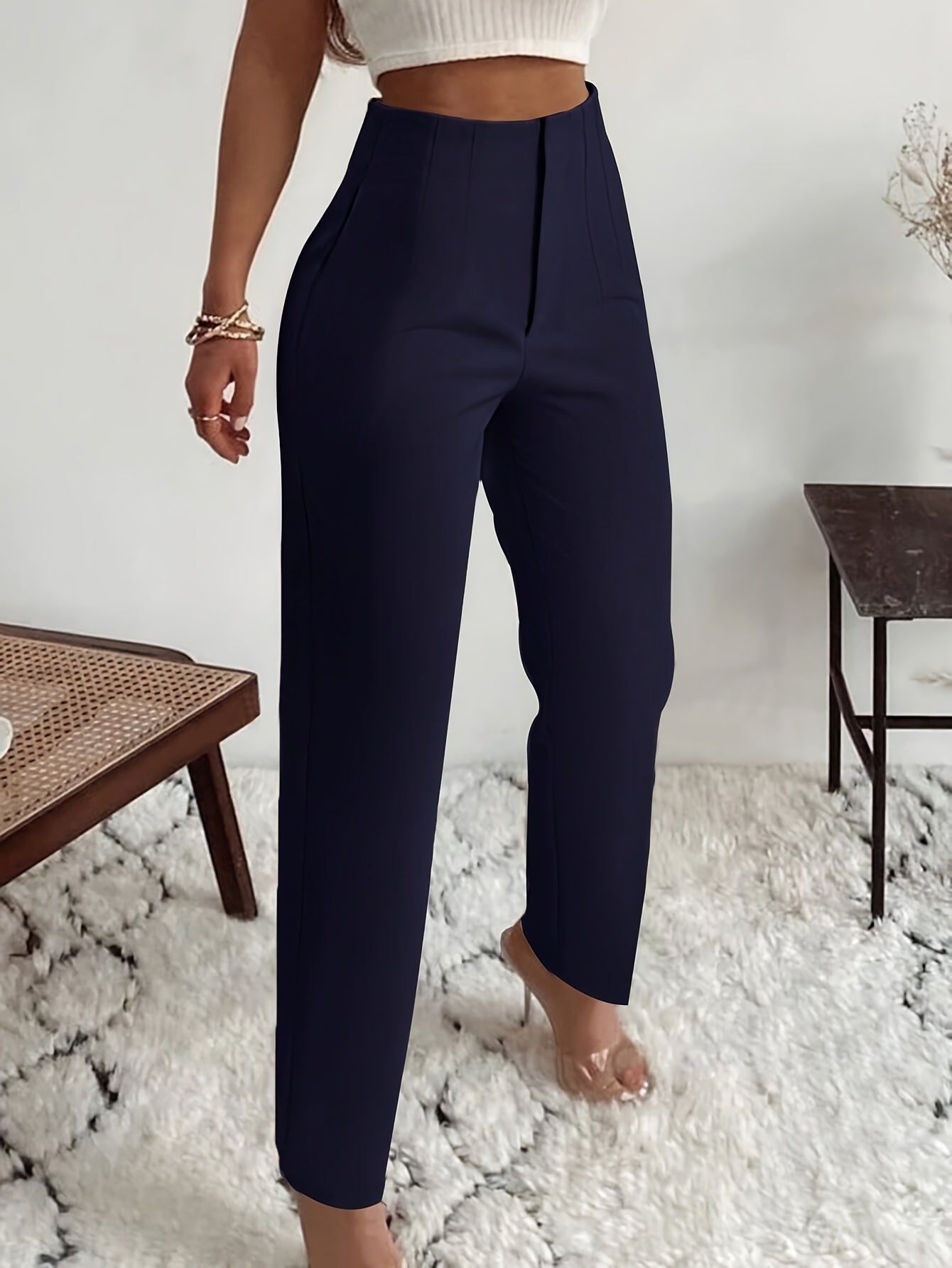 Devika | Rechte damesbroek met hoge taille - Comfortabele, stijlvolle en veelzijdige werk- en vrijetijdsbroek