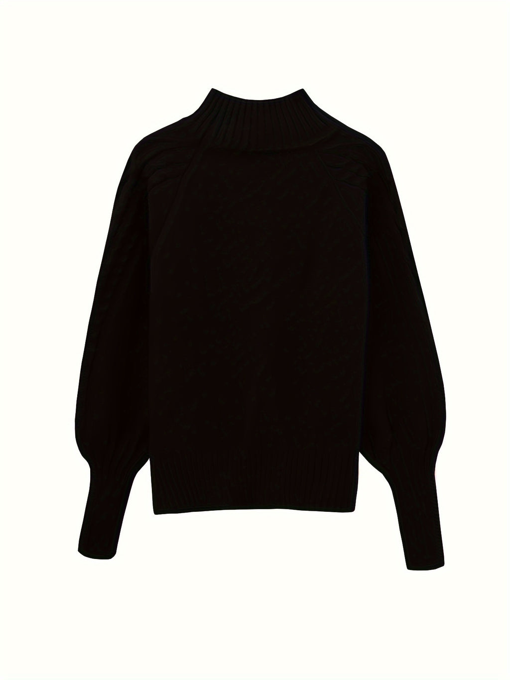 Harleigh | Vrouwen kabel gebreide coltrui - Drop Schouder lantaarn mouwen Casual trui voor herfst en winter