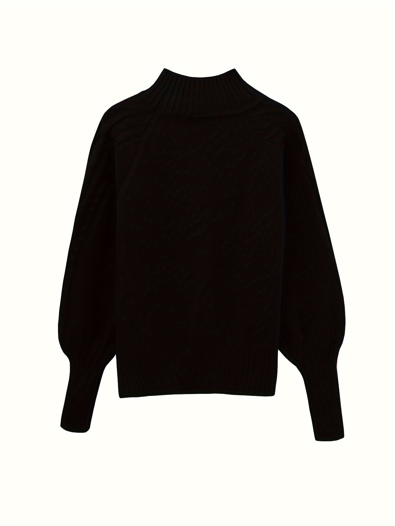 Harleigh | Vrouwen kabel gebreide coltrui - Drop Schouder lantaarn mouwen Casual trui voor herfst en winter