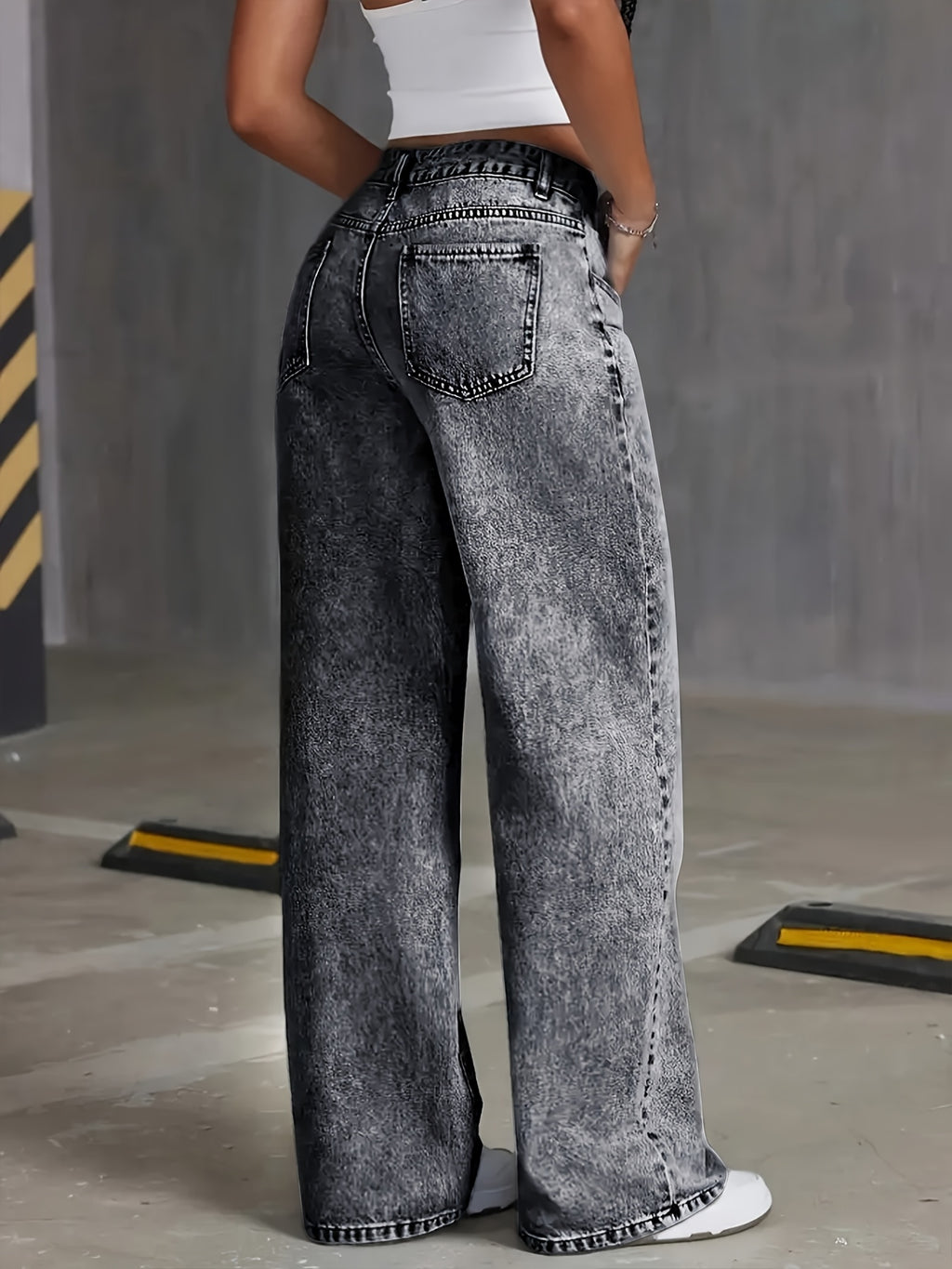 Delara | Rechte damesbroek met hoge taille - Casual stretch denim broek