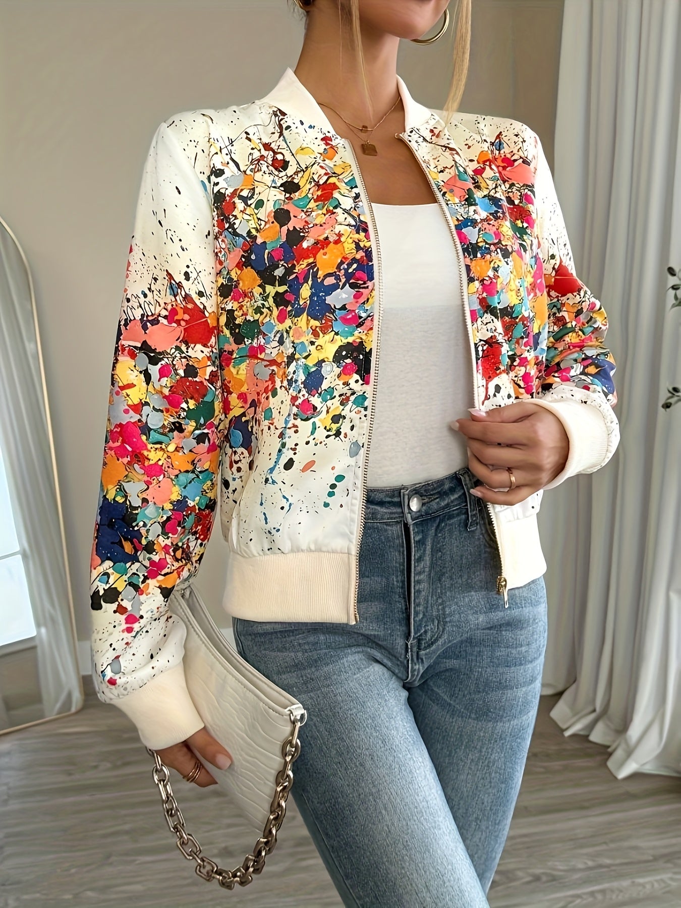 Arixelle | Dames Lichtgewicht Tie-Dye Jas – Casual Jas met Rits