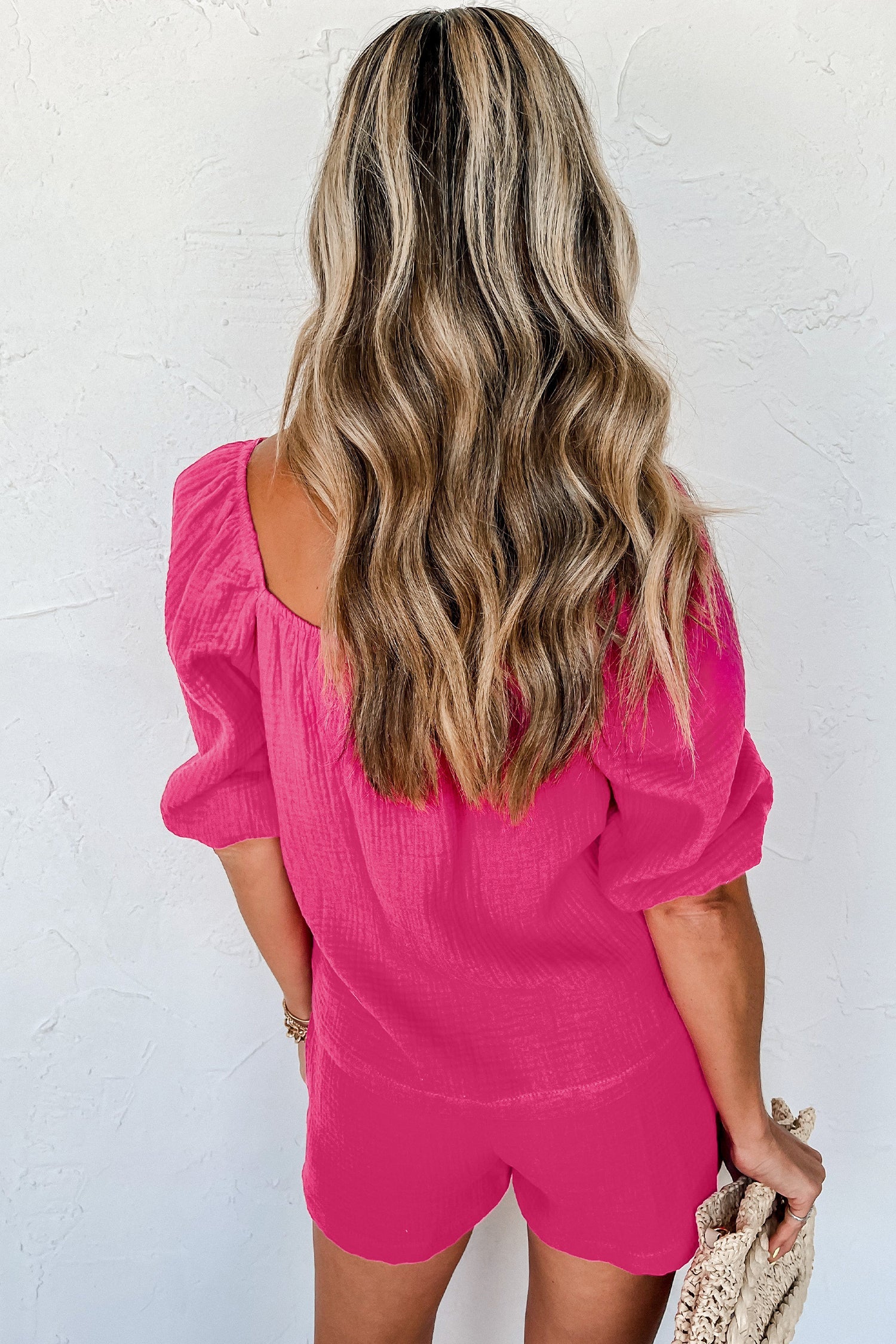 Sapphira | Gekreukte Pofmouw top en korte broek set