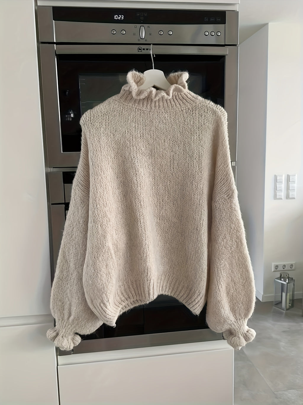 Elowyn | Elegante coltrui voor dames - Gezellige trui met lange mouwen, gerafelde hals en manchetten, machinewasbaar