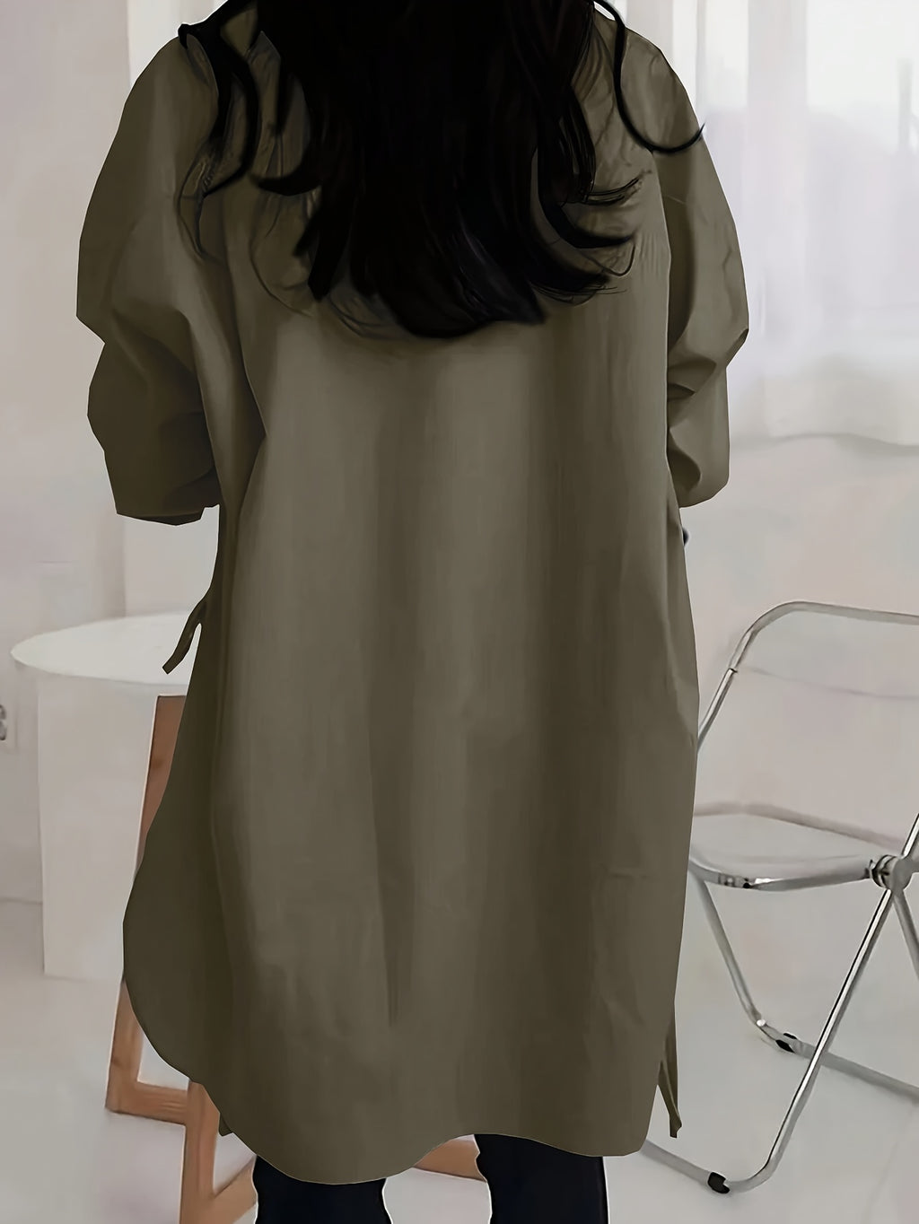 Ashford | Oversized long sleeve shirt with side button fastening