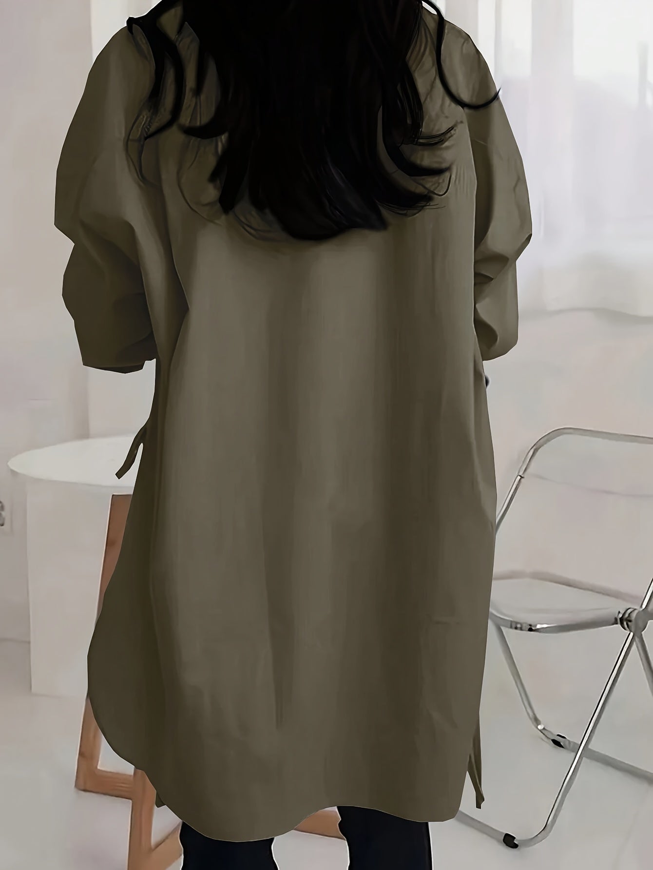 Ashford | Oversized long sleeve shirt with side button fastening