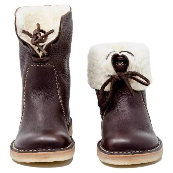 Velvora | Leren dameslaarzen met fleecevoering – Warme, waterdichte en stijlvolle winterschoenen