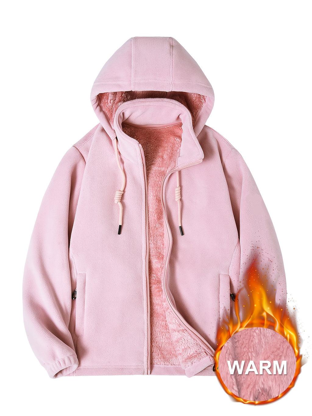 Aislyn | Women's Fleece Winter Jacket - Warm Hooded Coat, Thick Lining, Zipper Pockets, Regular Fit