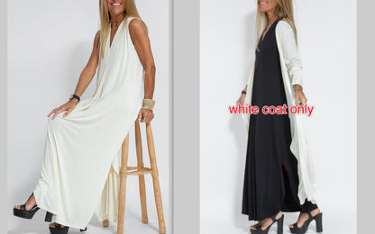 Ensemble femme : robe et long cardigan