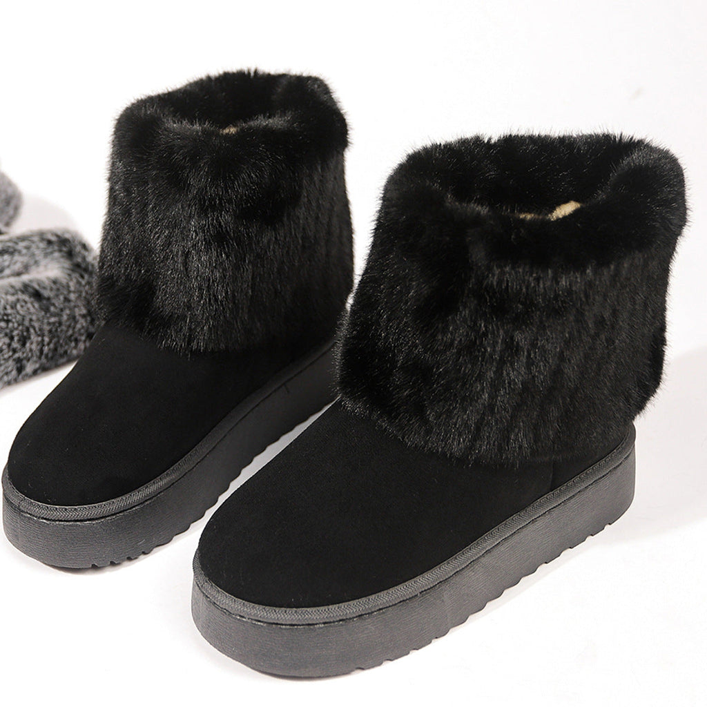 Elevra | Suède platformlaarzen met bontvoering voor dames – stijlvol, comfortabel en klaar voor de winter