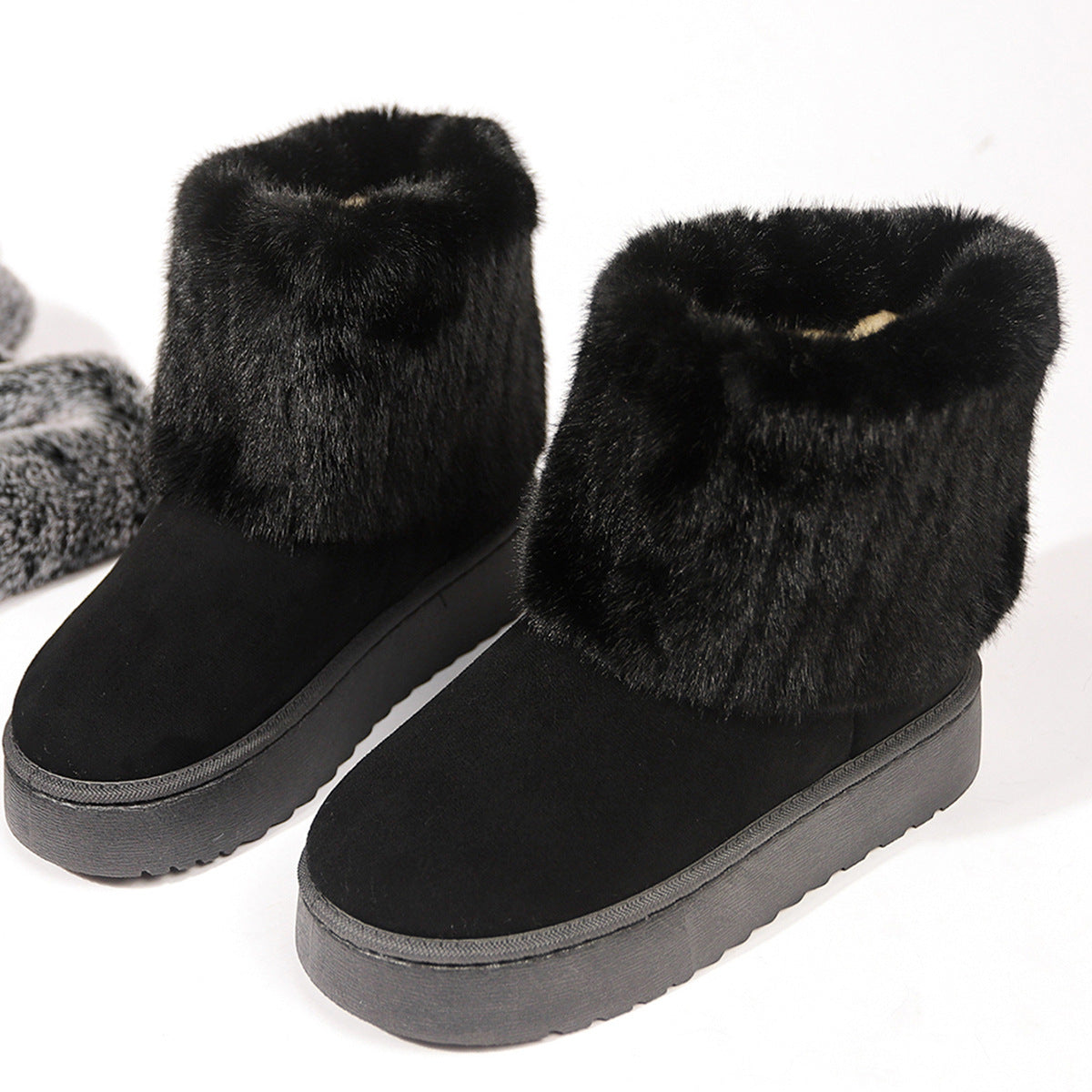 Elevra | Suède platformlaarzen met bontvoering voor dames – stijlvol, comfortabel en klaar voor de winter