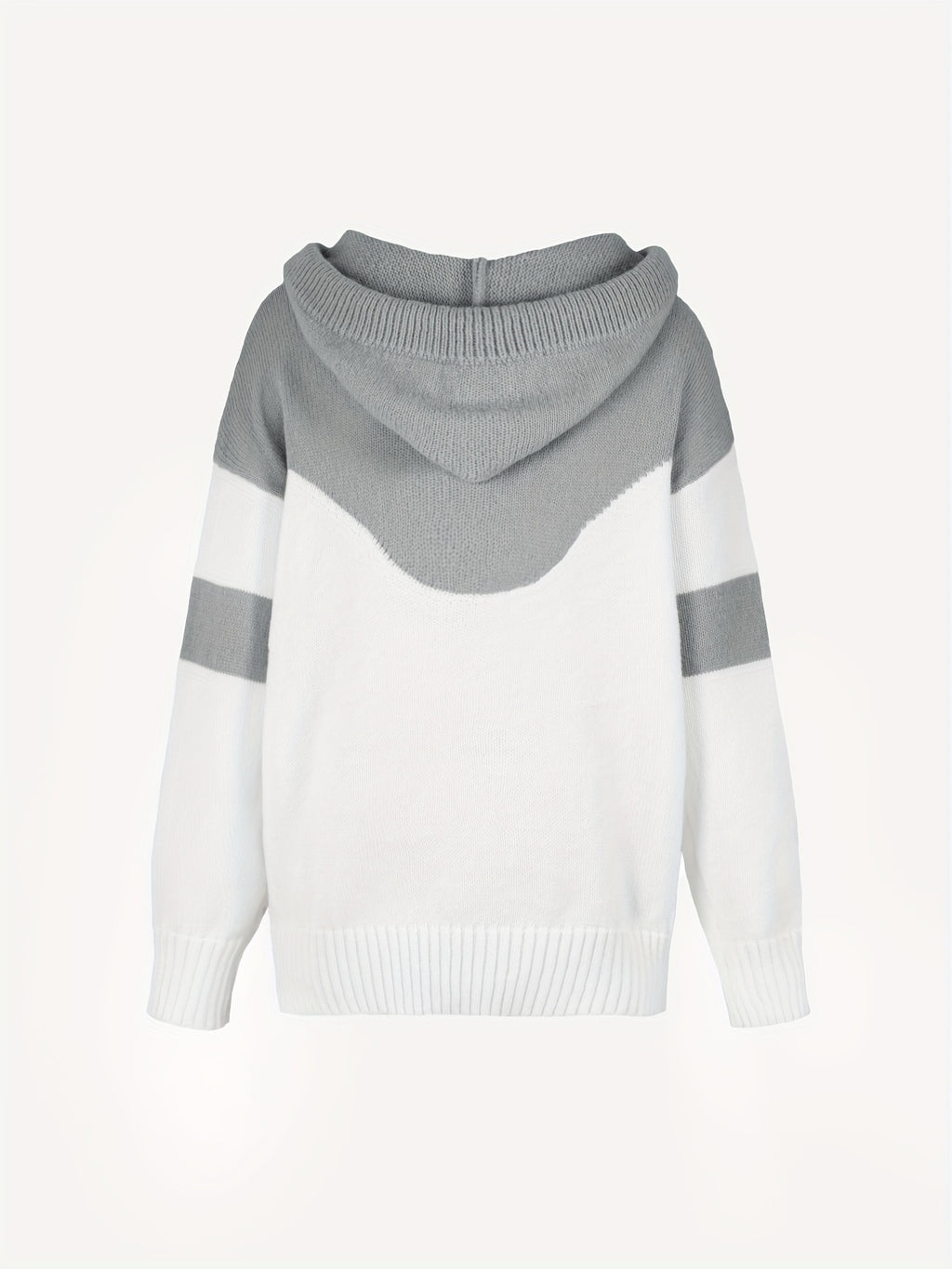 Aisola | Kleur Geblokte Trui met Capuchon voor Vrouwen - Casual Trui met Zak & Koord