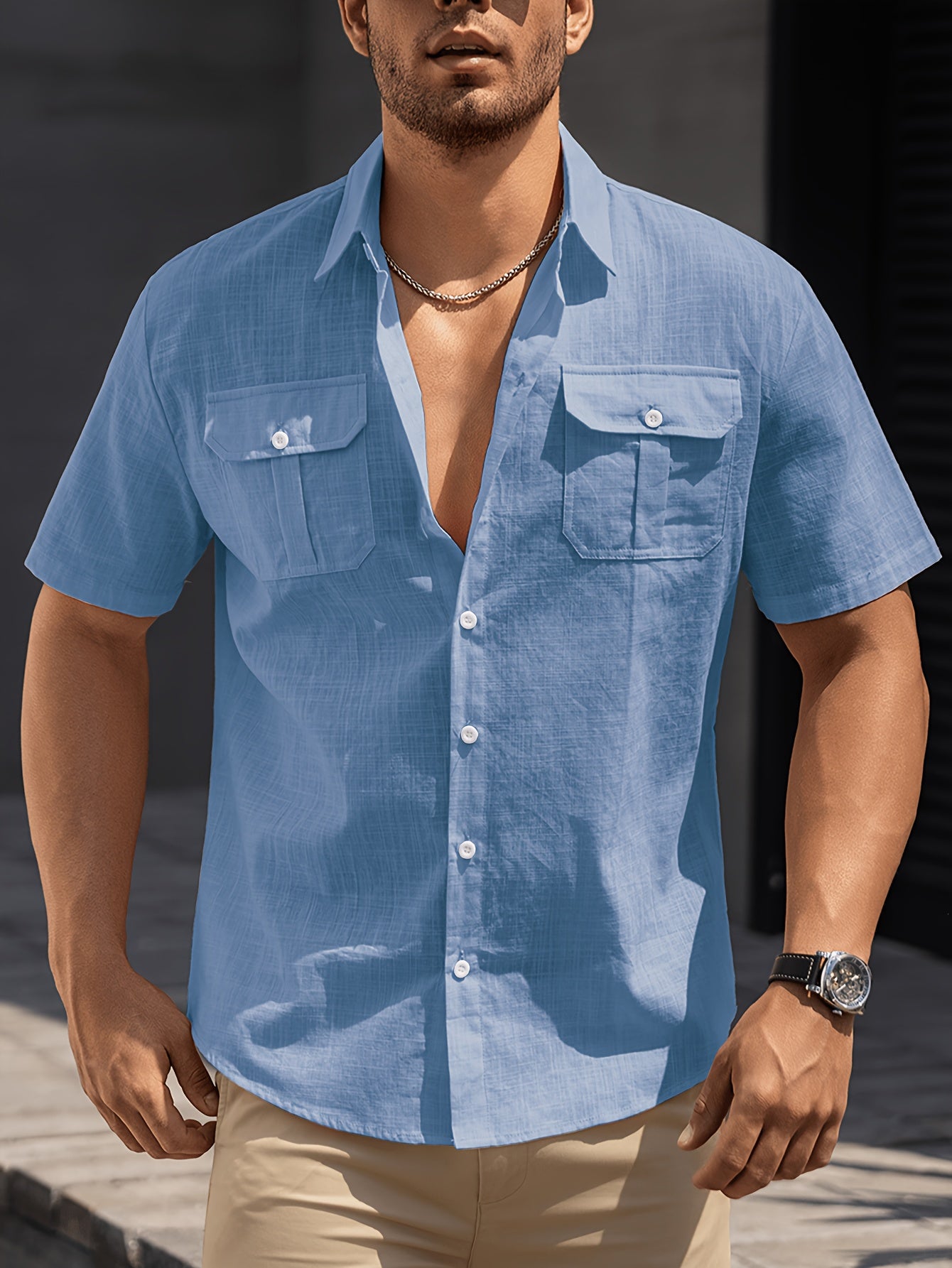 Bennett | Korte mouwen overhemd voor heren – ademend lichtgewicht casual strandshirt voor de zomer