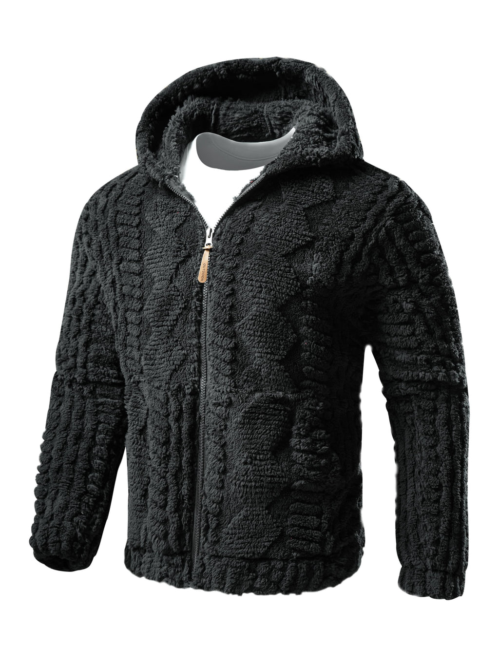 Taven | Lichtgewicht effen hoodiejas voor heren – Warme jas met ritssluiting en lange mouwen