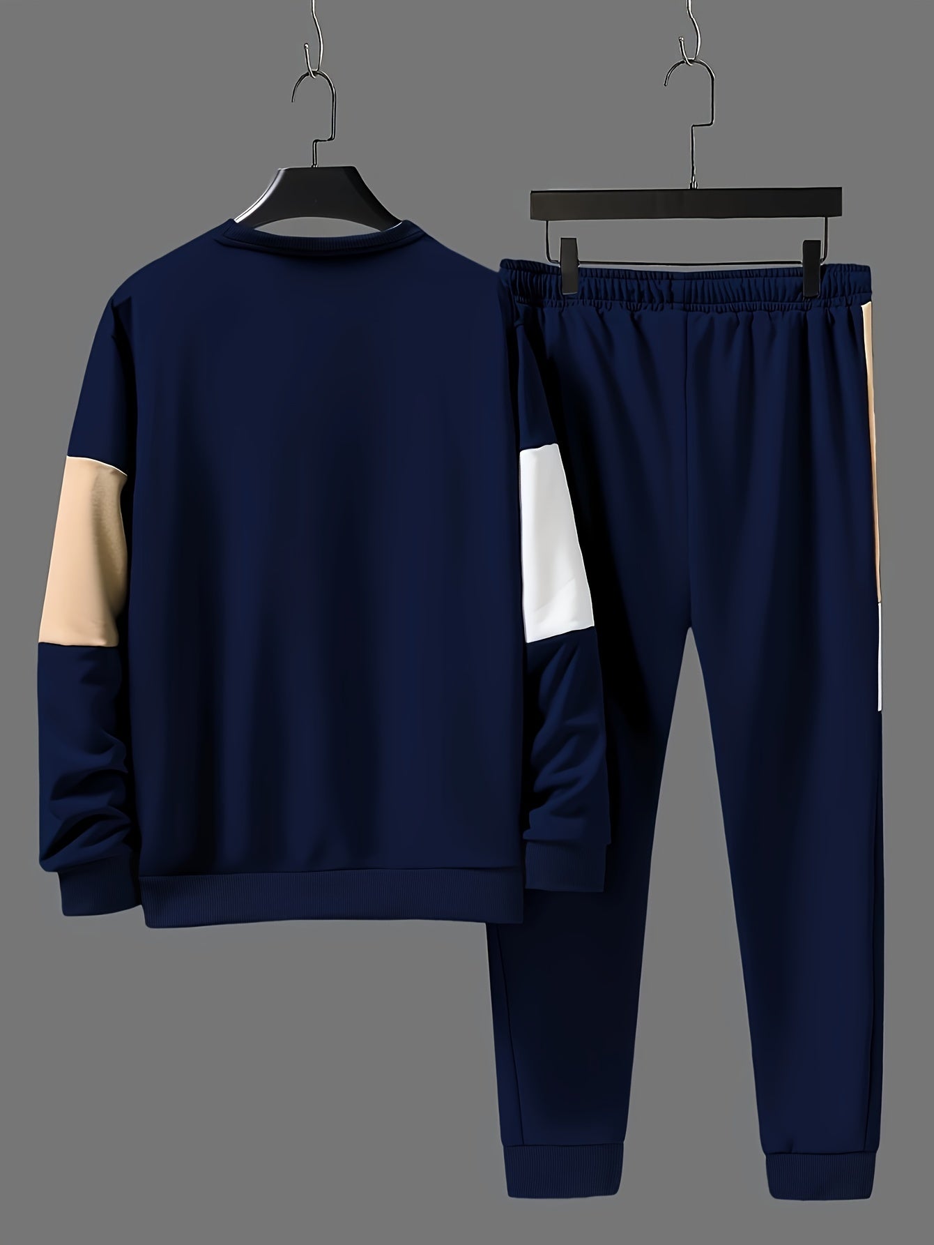 Valiant | Sweater & joggerset met kleurblok voor heren - Casual trainingspak met lange mouwen