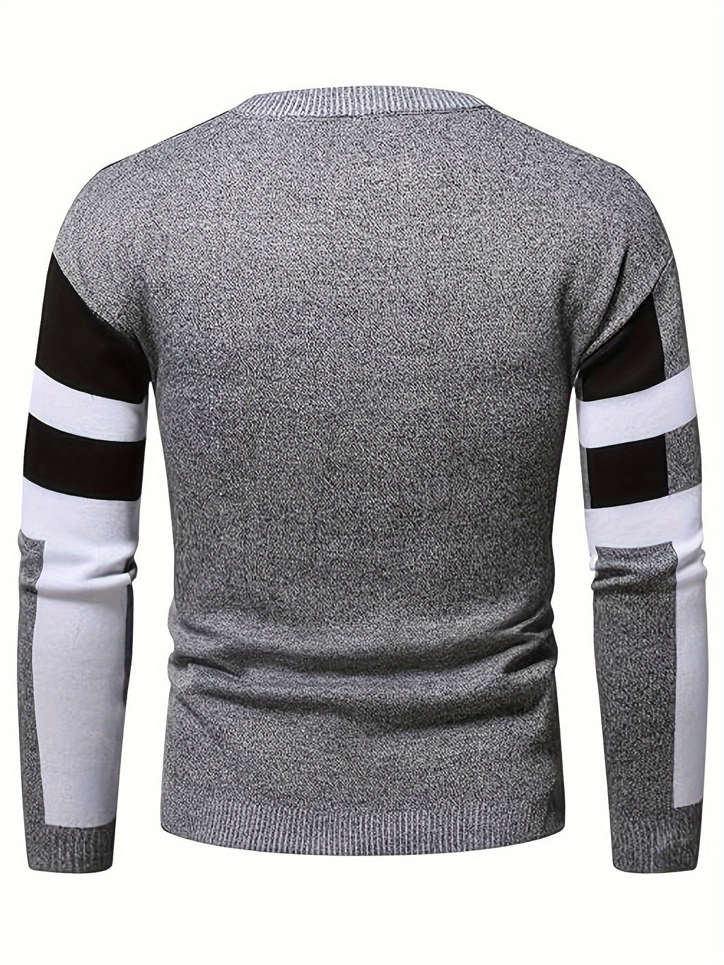 Emrys | Trui met ronde hals en kleurblok voor heren - Trendy thermische trui voor de winter met lijnenpatroon