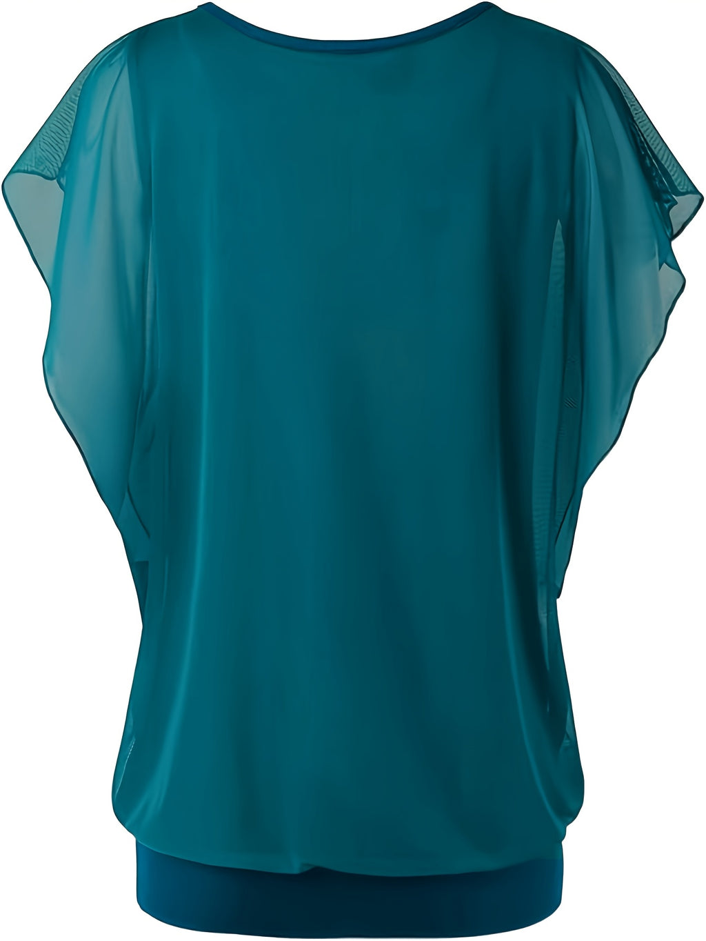 Empriss | Casual Mesh Blouse for Women - Short Sleeves, Pleated Front