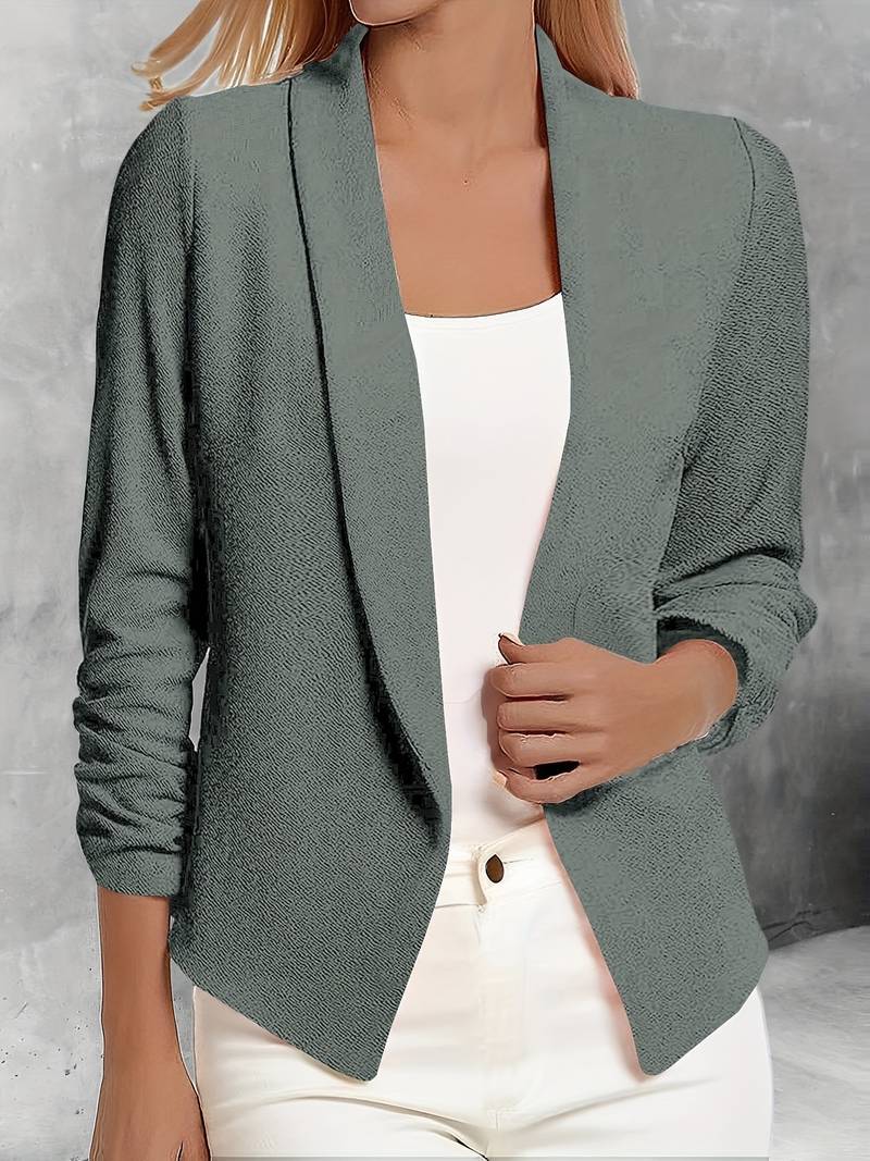 Ewelina | Classic Open Front Blazer - Elegant Long Sleeve Jacket