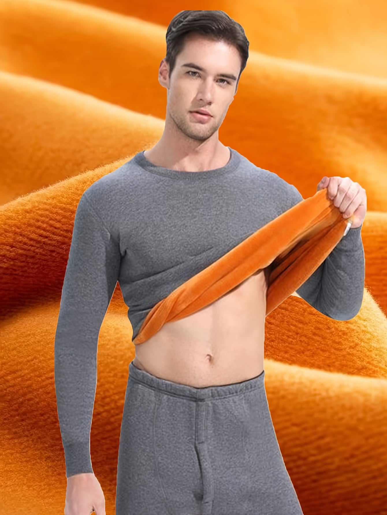 Garrick | Heren Trui Met Fleece Voering - Warme Verdikte Polyester, Ronde Hals, Lange Mouw