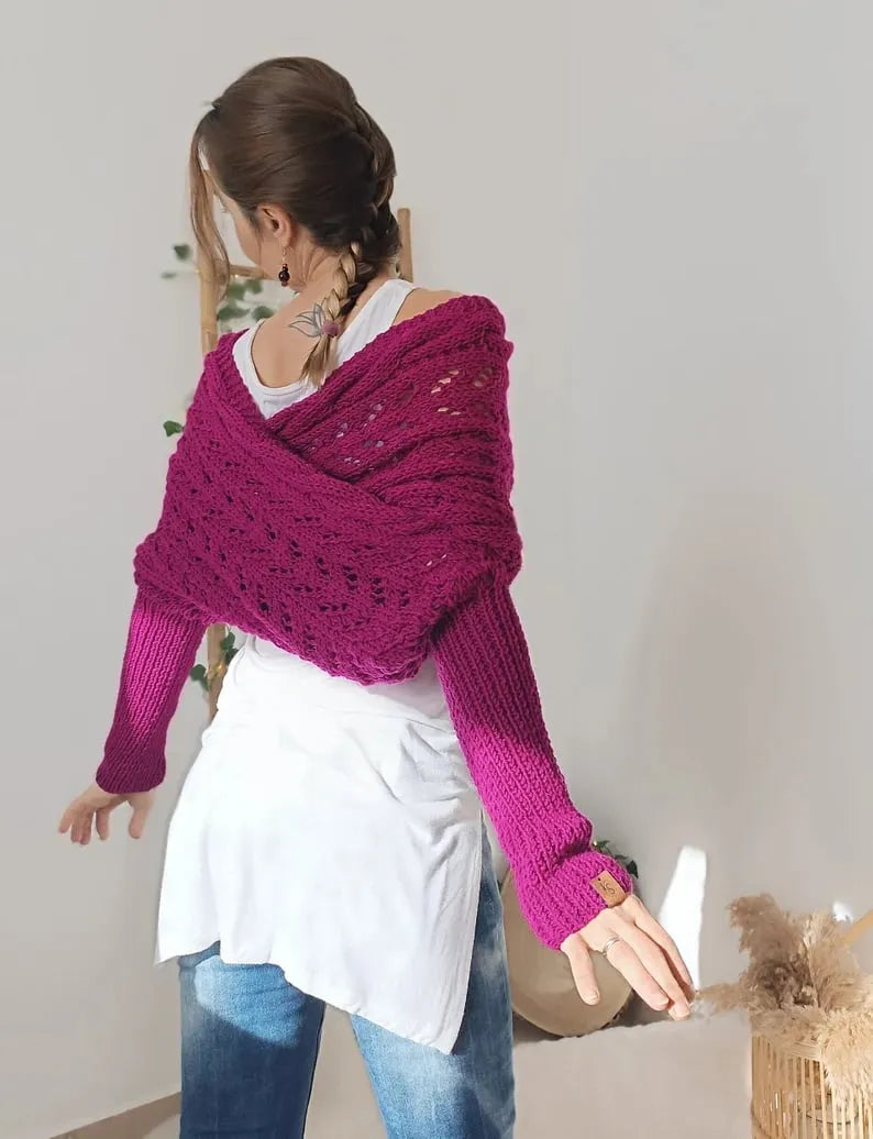 Winifred | Gebreide omslagdoek voor dames – Comfortabele oversized gebreide sjaal voor herfst en winter