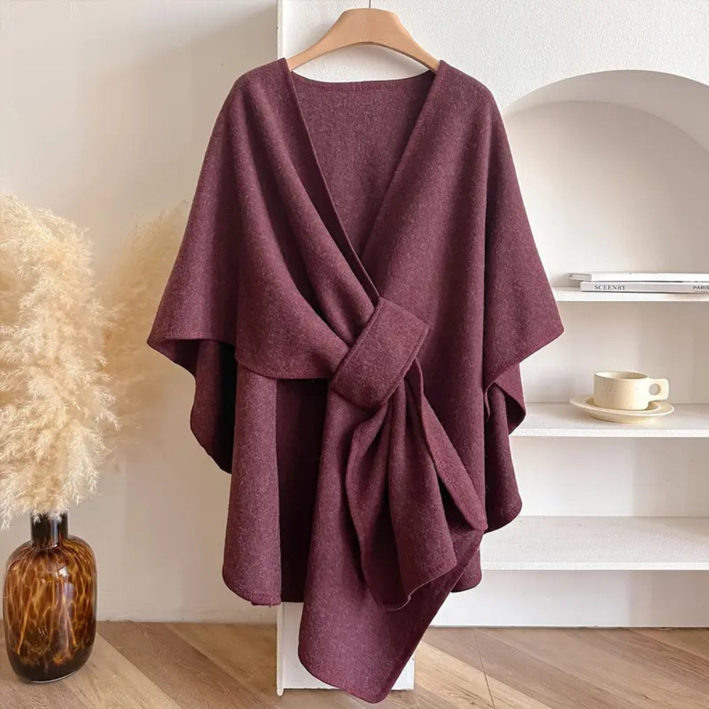 Cariselle | Manteau à col châle pour femme – Manteau d'hiver coupe-vent au drapé élégant, léger et stylé
