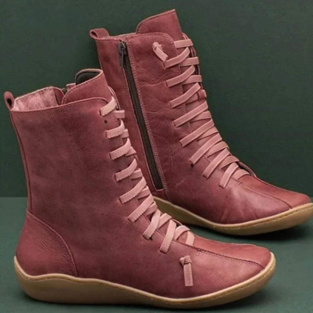Lunexa | Bottes orthopédiques en cuir pour femmes – Bottines confortables à fermeture éclair