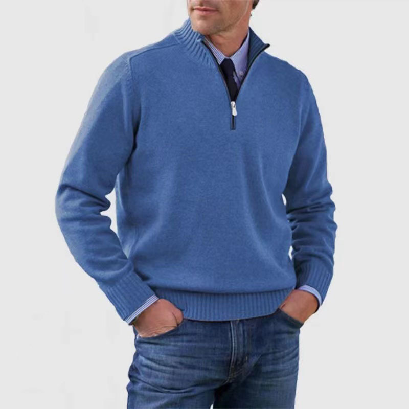 Erico | Heren trui met halve rits – Casual gebreide pullover, lange mouwen, ademend, comfortabel