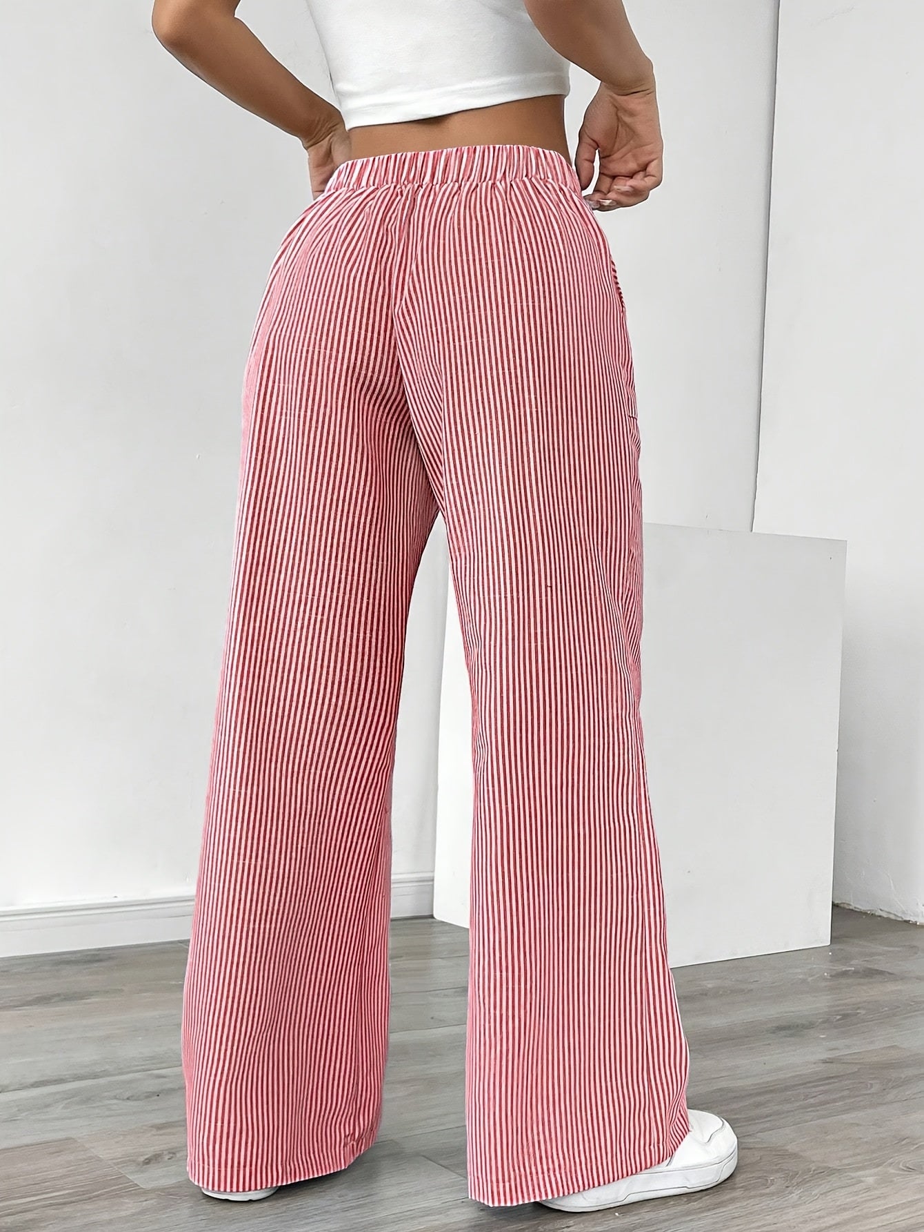 Faeryn | Casual Striped Wide Leg Pants - Loose Fit Women's Trousers for Comfort & Style
