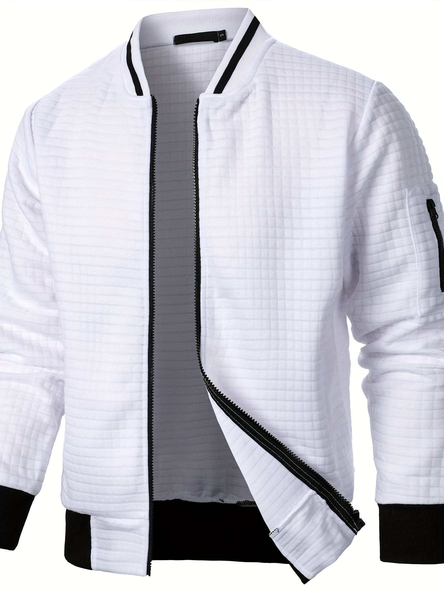 Chronix | Men's Zipper Stand-Up Collar Casual Knitted Polyester Outerwear