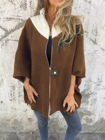 Kevra | Veste femme ample à col montant – Vêtement d'extérieur décontracté et tendance avec fermeture éclair intégrale