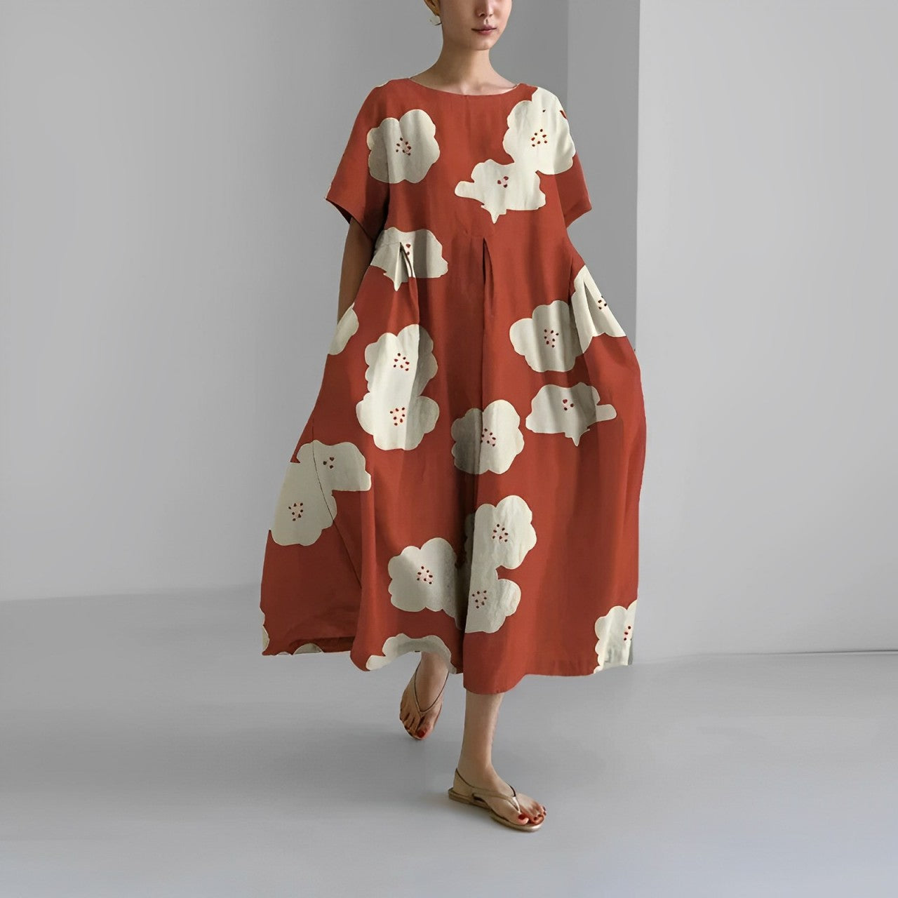 Vittoria | Vrouwen Boho Maxi jurk met bloemenprint en zakken