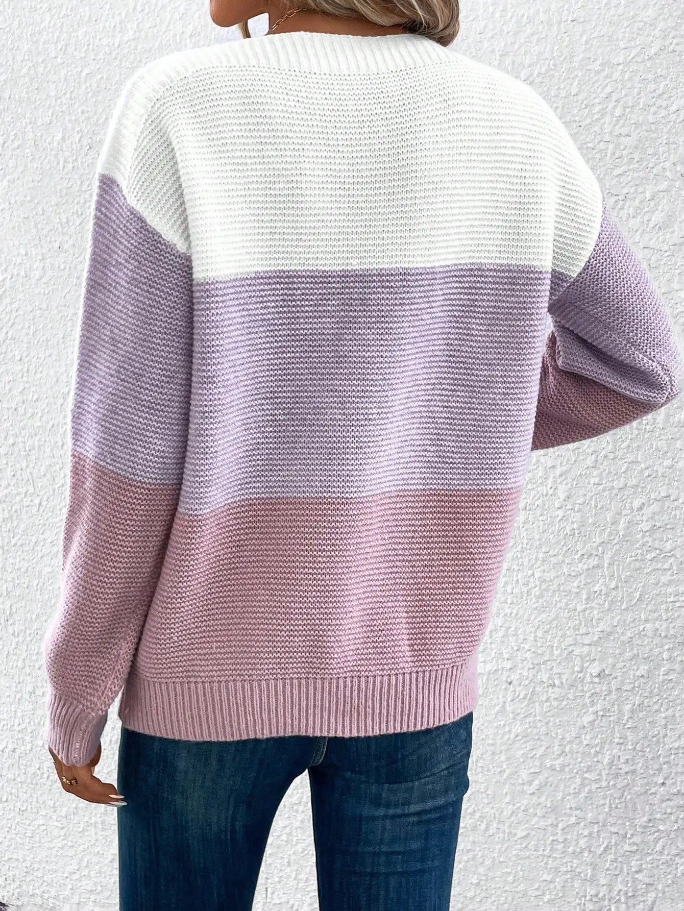 Eira | Elegante Gestreepte Gebreide Trui voor Dames - Casual Losjes, Warme Herfst Winter Trui