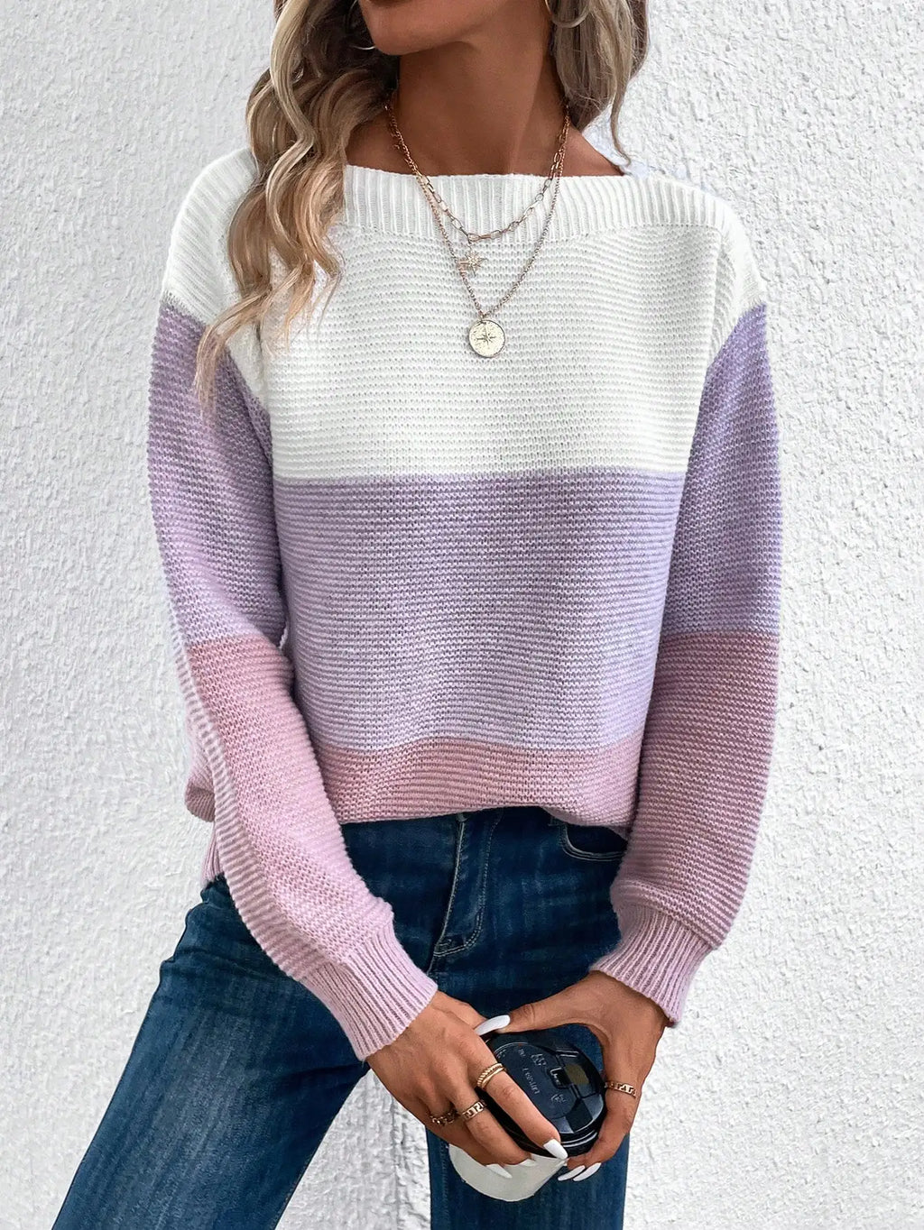 Eira | Elegante Gestreepte Gebreide Trui voor Dames - Casual Losjes, Warme Herfst Winter Trui