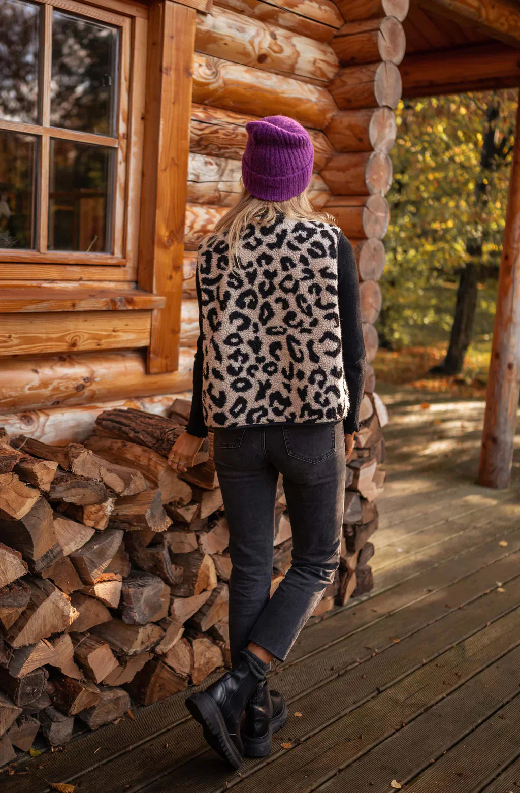 Alorien | Gilet en maille imprimé léopard chic pour femme – pull sans manches doux et élégant