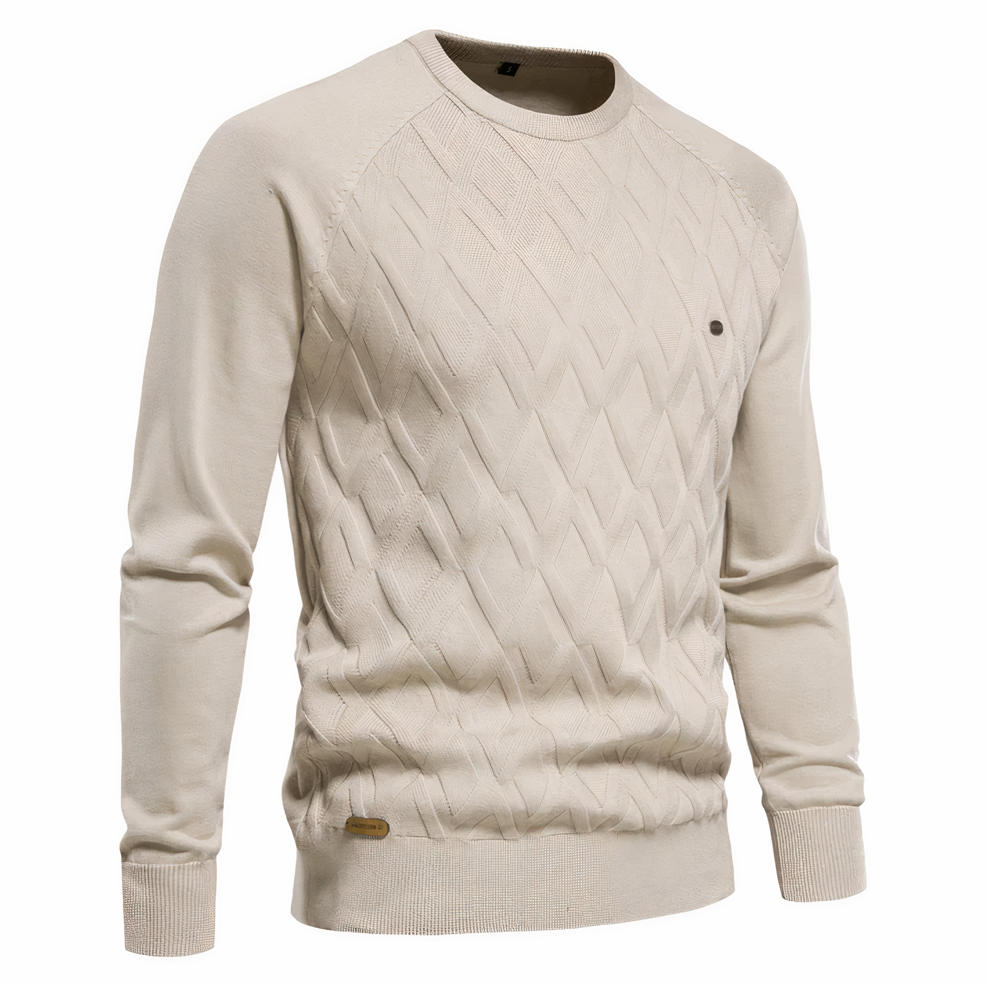 Azric | Pull homme en maille – Pull chaud à carreaux, mélange de coton doux