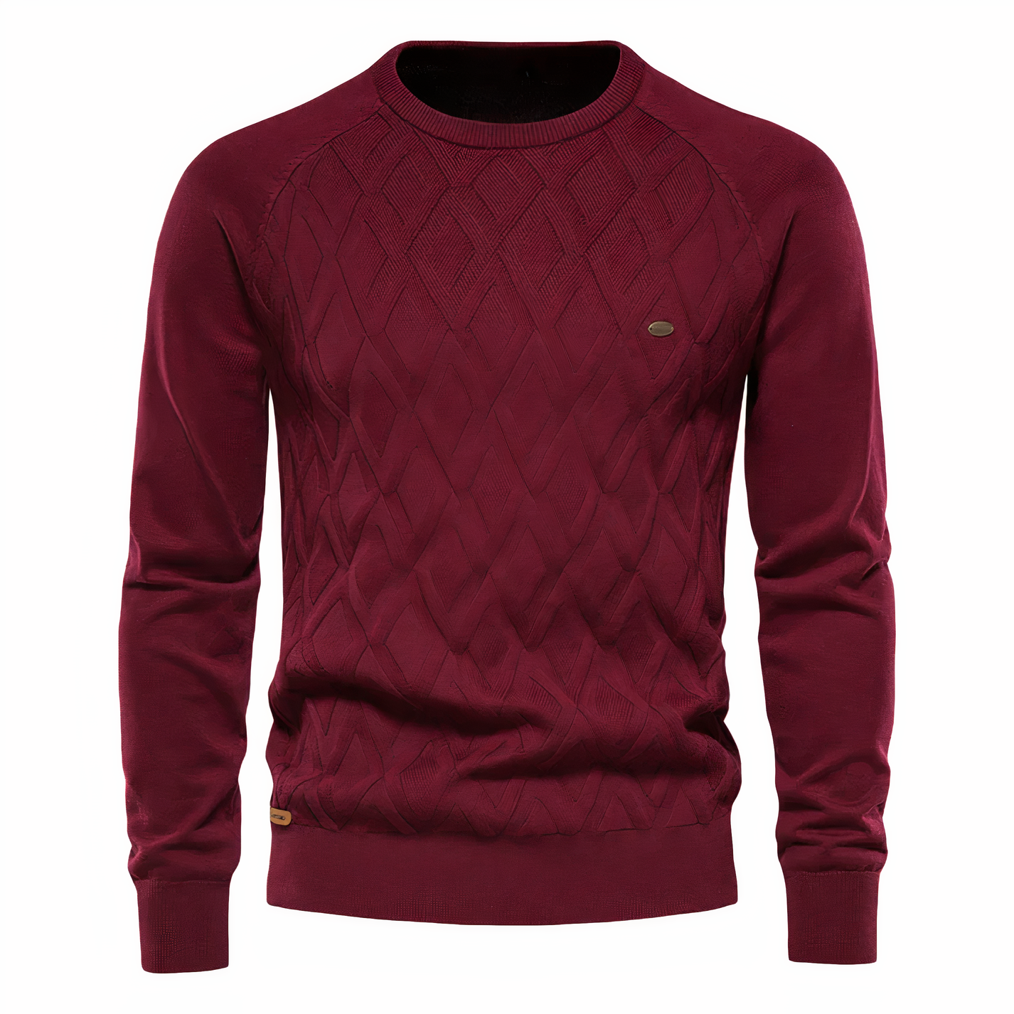 Azric | Pull homme en maille – Pull chaud à carreaux, mélange de coton doux