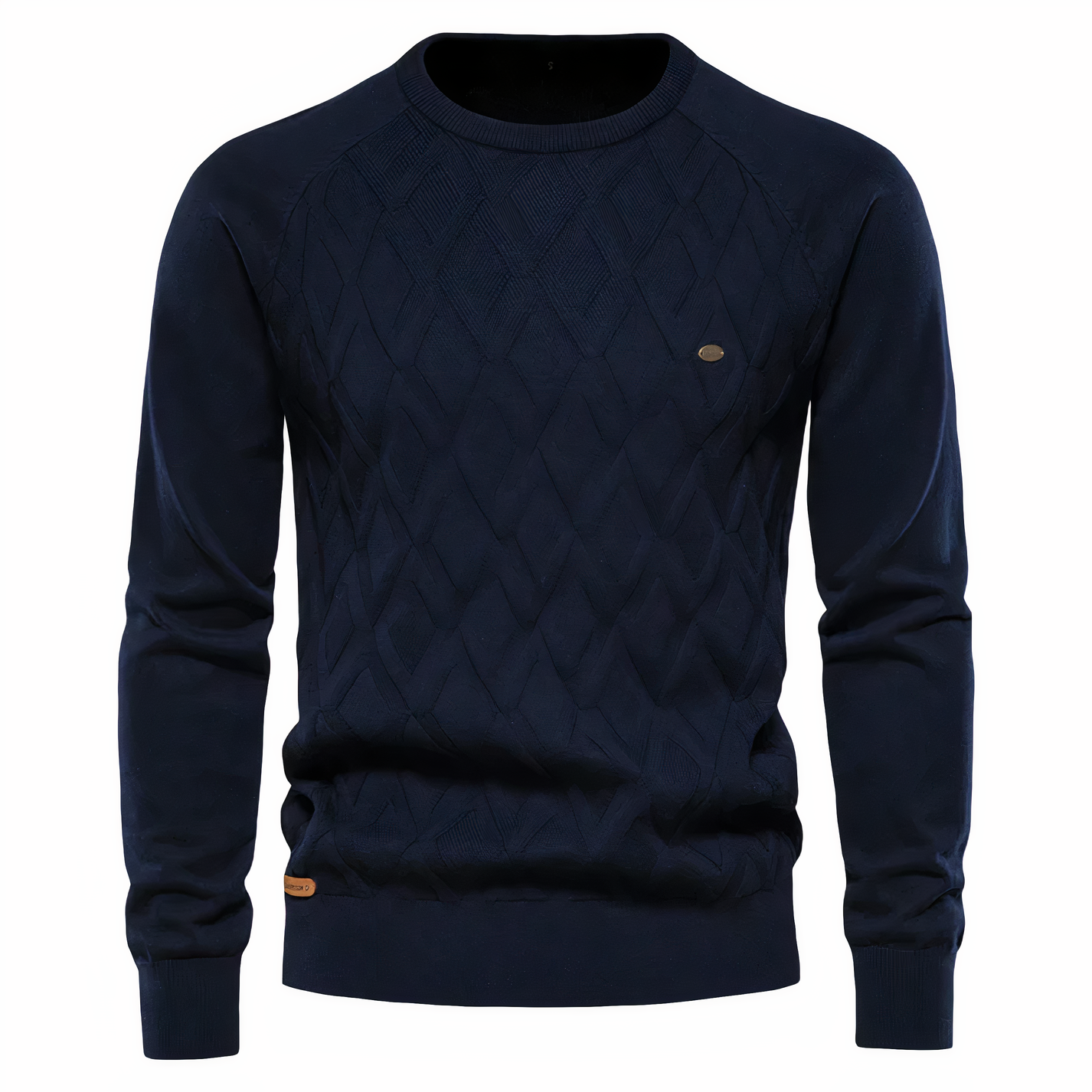 Azric | Pull homme en maille – Pull chaud à carreaux, mélange de coton doux