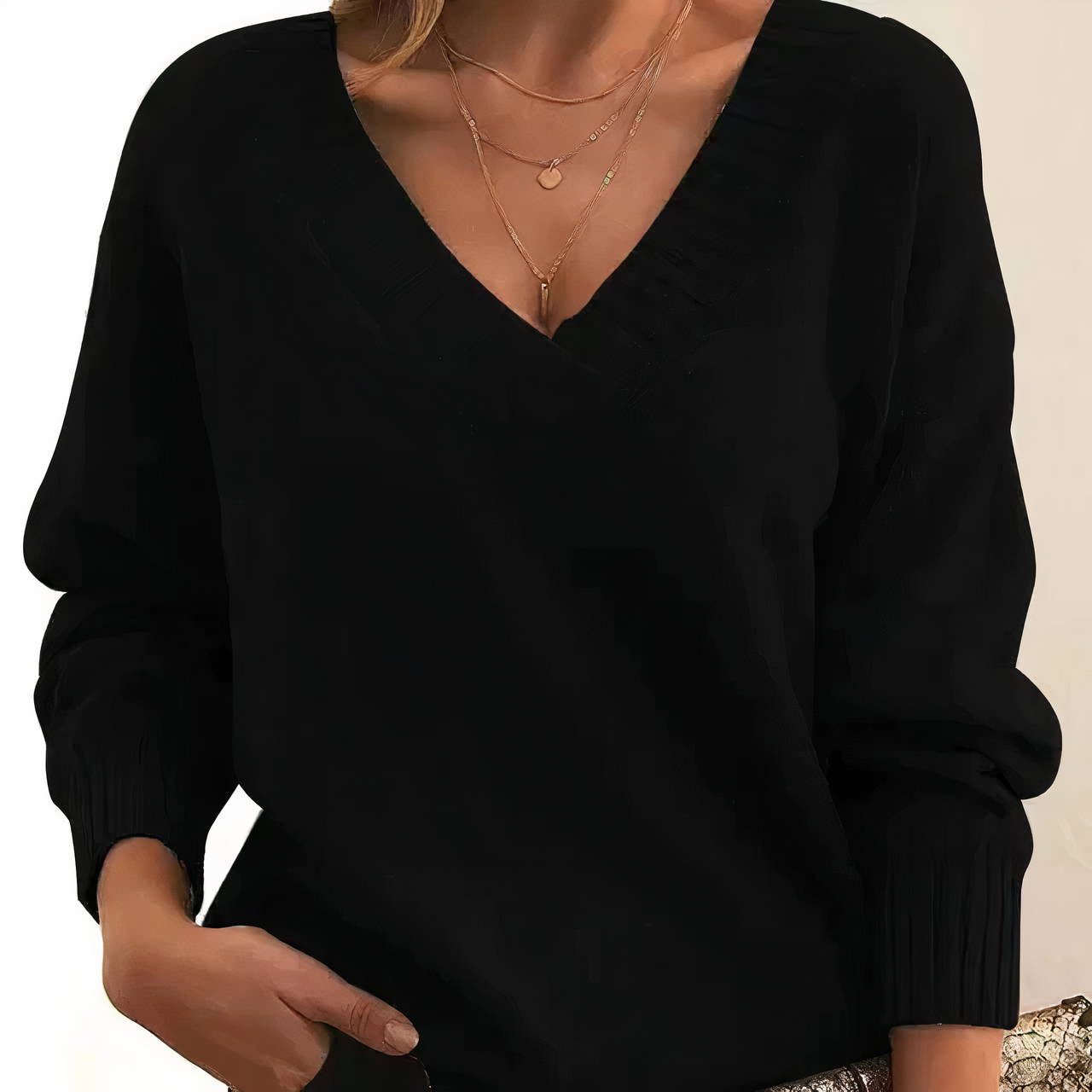 Keylina | Dameskasjmier trui met V-hals – zachte, lichtgewicht gebreide pullover
