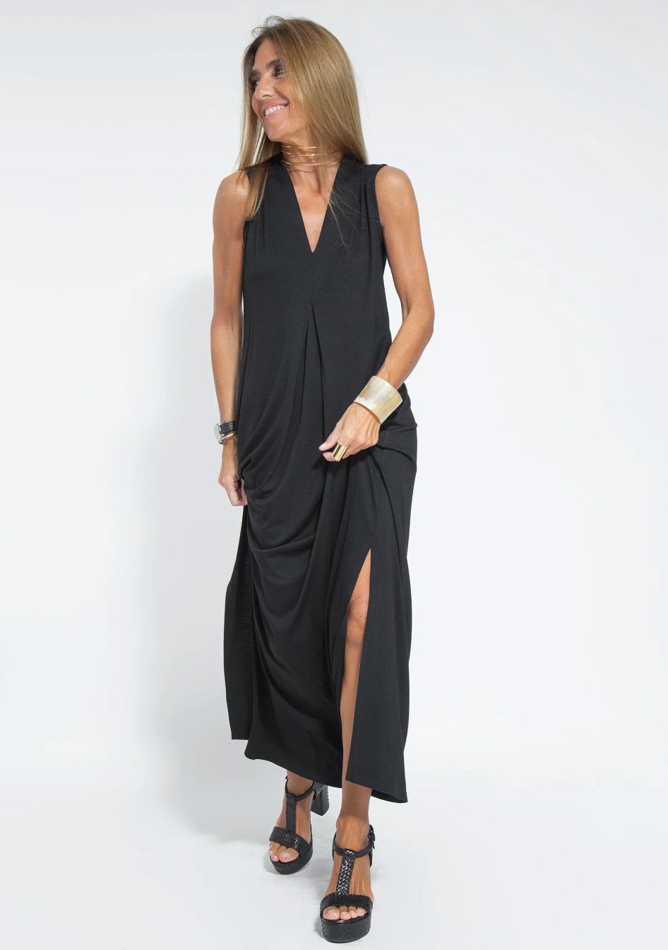 Faldrynna | Elegante lange jurk en vest - Stijlvolle tweedelige damesoutfit