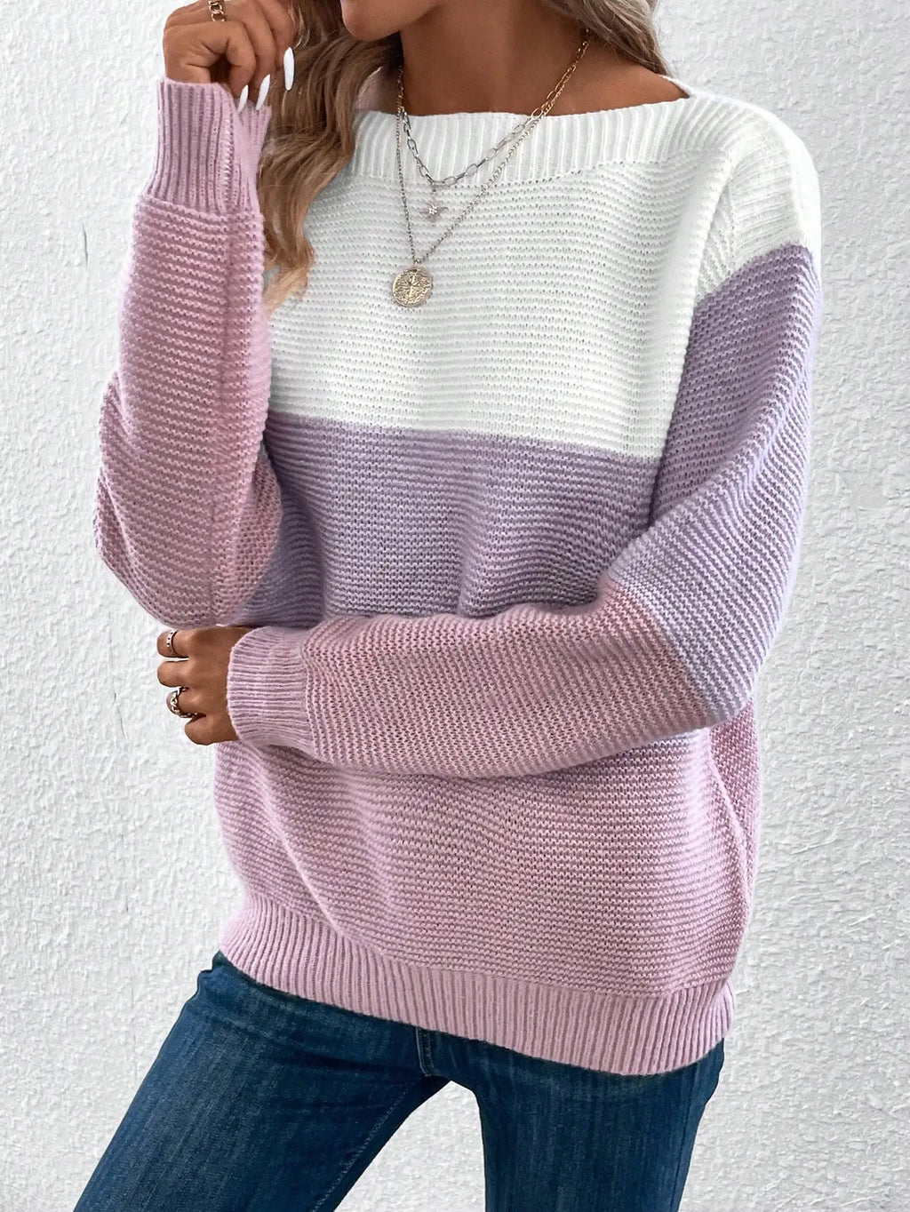 Eira | Elegante Gestreepte Gebreide Trui voor Dames - Casual Losjes, Warme Herfst Winter Trui