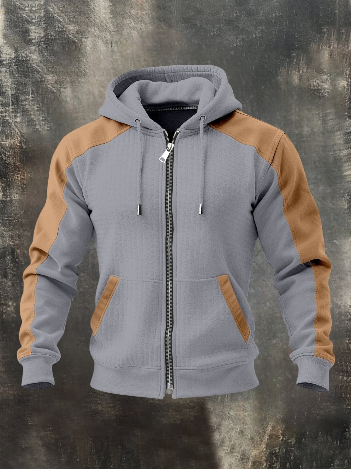 Hurly | Tweekleurig herensweatshirt met capuchon en ritssluiting – Casual, comfortabel, lichtgewicht